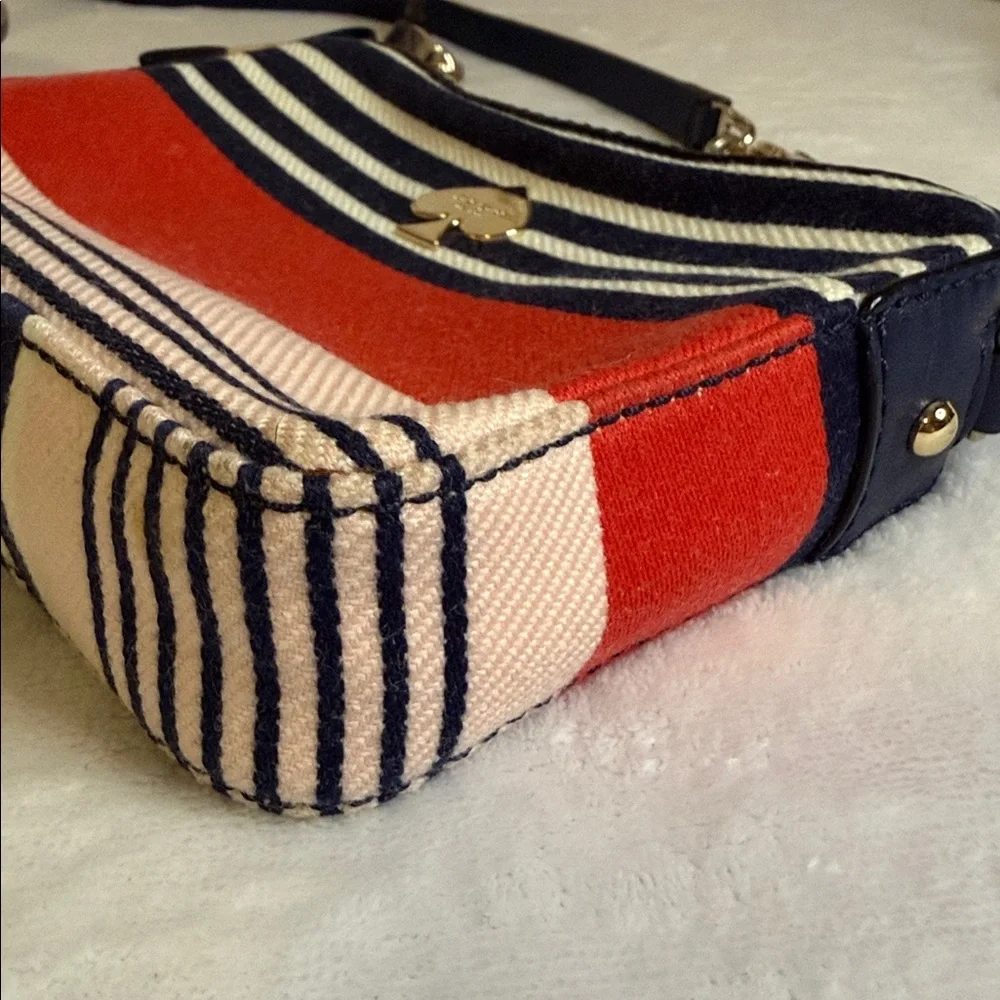 EUC Kate Spade New York Striped Crossbody Storybook Lining - Picture 8 of 9